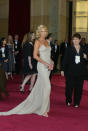 <div class="caption-credit"> Photo by: Fairchild Archive</div><p> <b>Charlize Theron in a glittering Gucci gown, complete with a train, 2004</b> </p> <p> The year Charlize Theron won the Oscar for her role in Monster, she wore this body-clinging gold Gucci slip dress-so sexy yet so elegant all at once. </p>