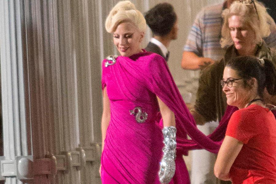 Lady Gaga on the set of "American Horror Story: Hotel"