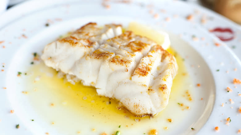 sea bass fillet in lemon butter