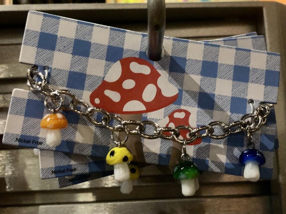 Charm bracelet of mushrooms