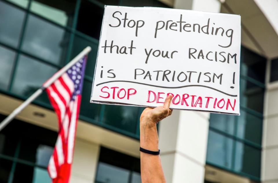 Protestors in Florida against Donald Trump’s immigration policies (PA)