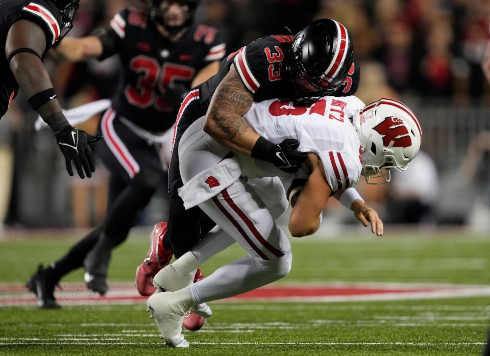 Defensive end Jack Sawyer and the Ohio State Buckeyes have allowed just three running backs to surpass 100 yards against them this season.