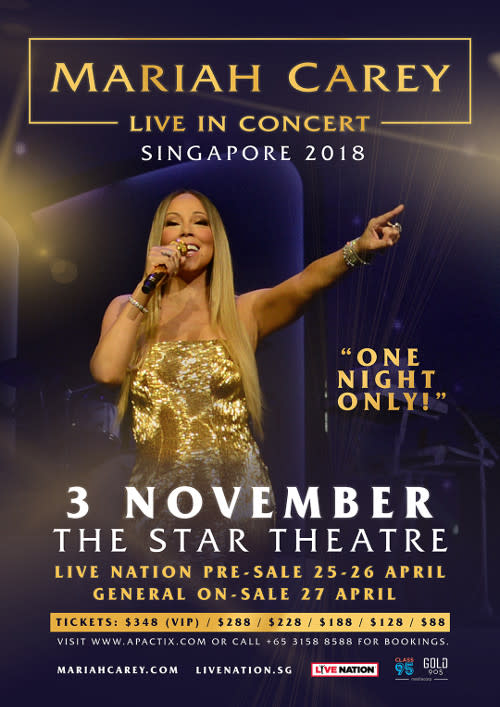 Mariah Carey adds Malaysia and Singapore on her list of stops for her The #1's Tour