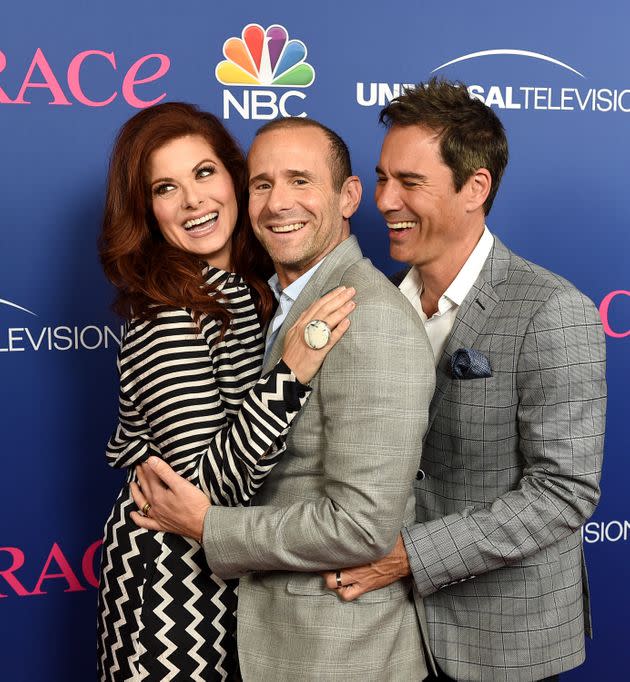 Will & Grace creator Max Mutchnik with Debra Messing and Eric McCormack (Photo: Kevin Winter via Getty Images)