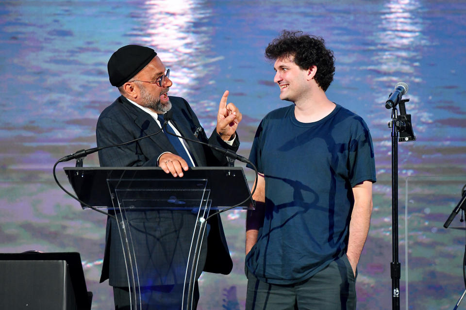 NEW YORK, NEW YORK - JUNE 23: Harry Adjmi and Sam Bankman-Fried are seen onstage during the first annual Moonlight Gala benefitting CARE - Children With Special Needs - hosted by Michael Cayre, Roy Nachum and MegaMoon Museum at Casa Cipriani on June 23, 2022 in New York City. (Photo by Craig Barritt/Getty Images for CARE For Special Children )