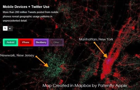 twitter iphone android map nyc