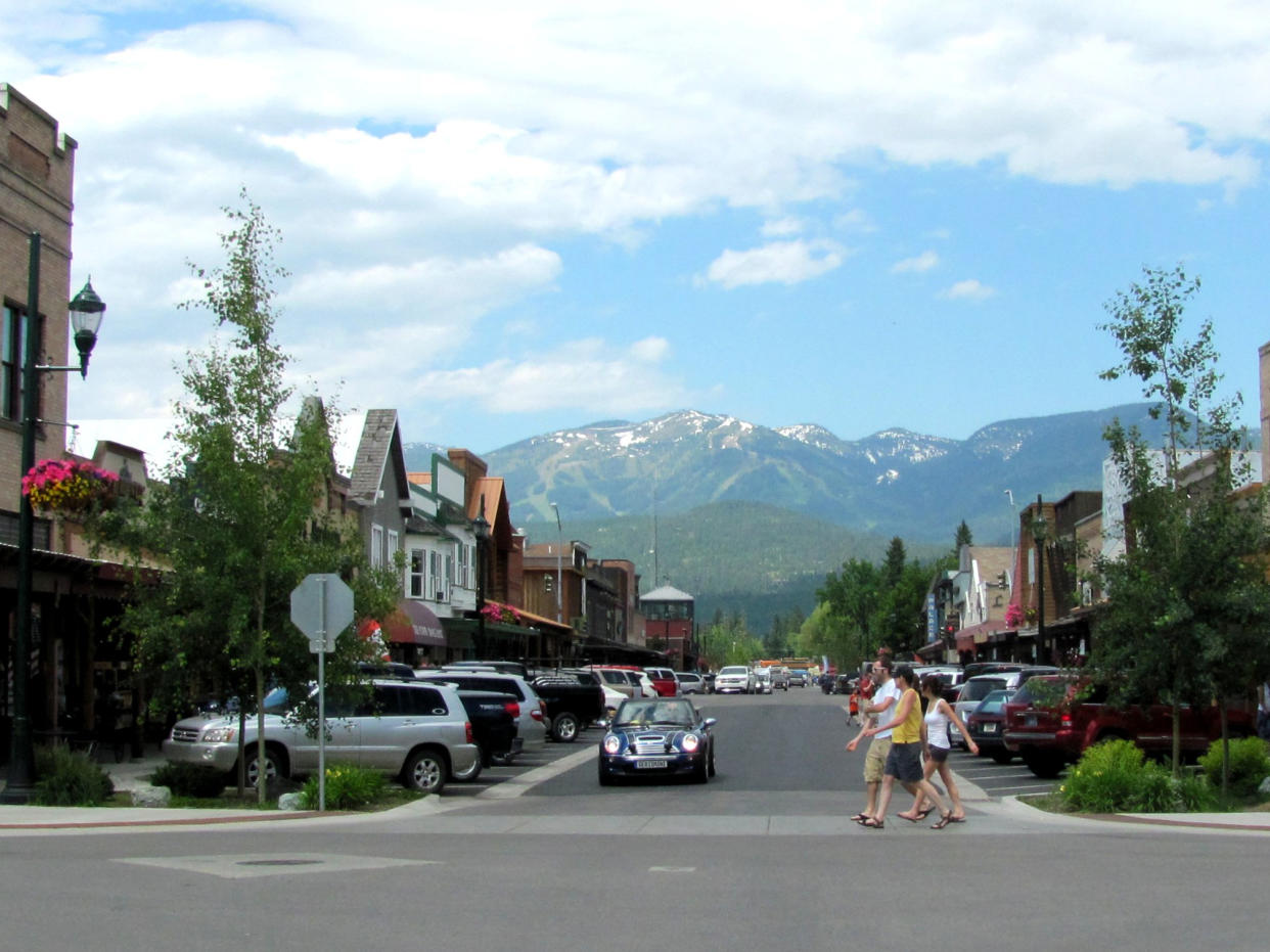 Whitefish, Montana, is a small town in the Rocky Mountains: -ted/Flickr