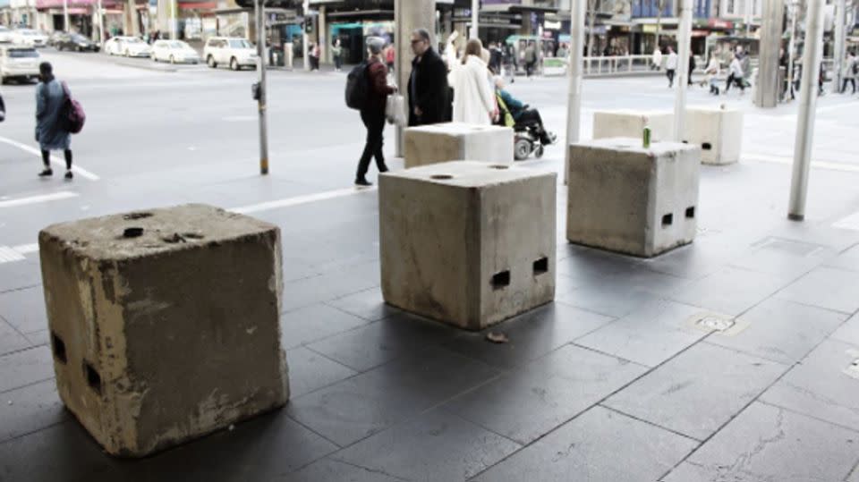 The concrete slabs in Melbourne were placed in a number of streets. Photo: Instagram