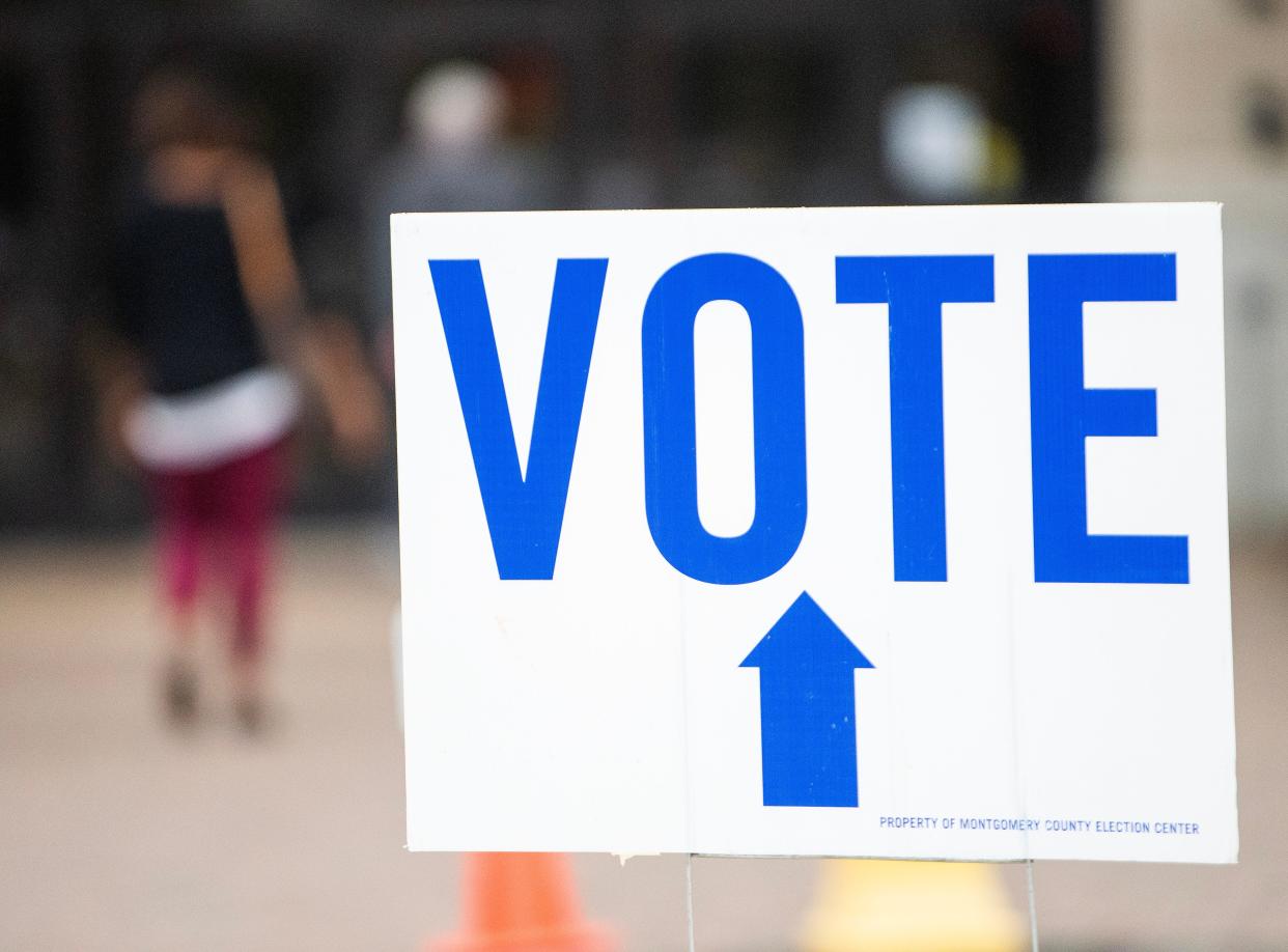 Voters arrive to cast ballots on Tuesday at Frazer United Methodist Church in Montgomery, Alabama.