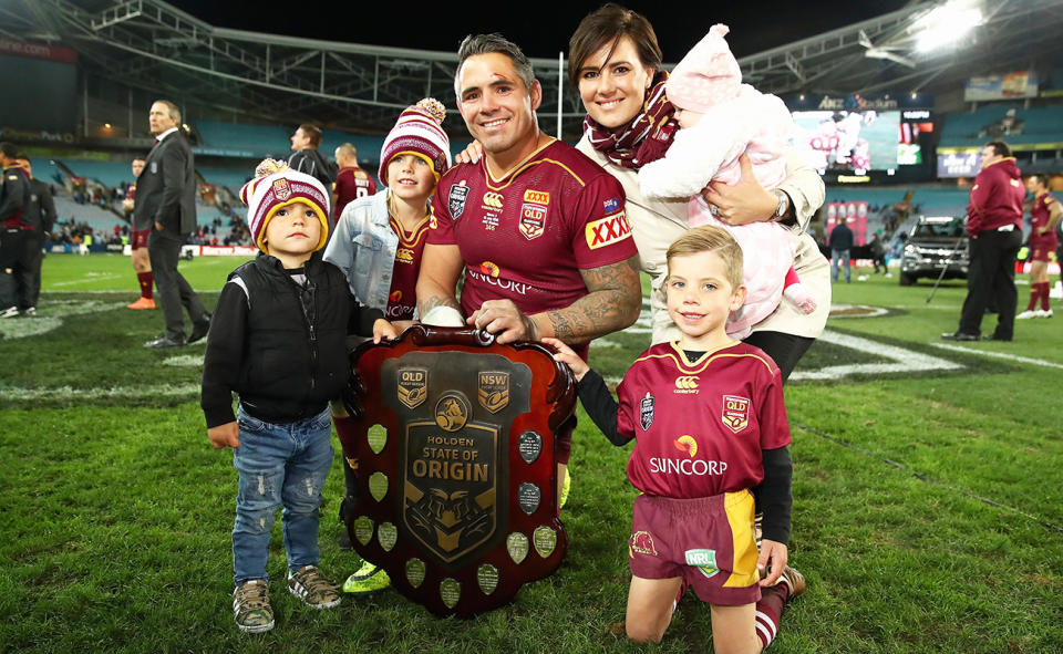 Corey Parker with wife Margaux and their kids in 2016.