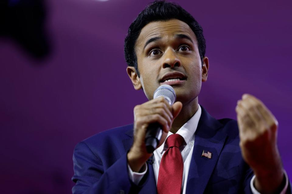 Vivek Ramaswamy at the annual Conservative Political Action Conference (CPAC) in National Harbor, Maryland in March (Getty Images)