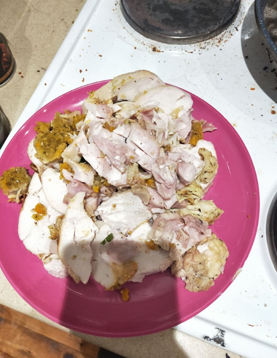 The deconstructed raw barbecued chicken Charmaine Lee bought from Coles. Source: Facebook 