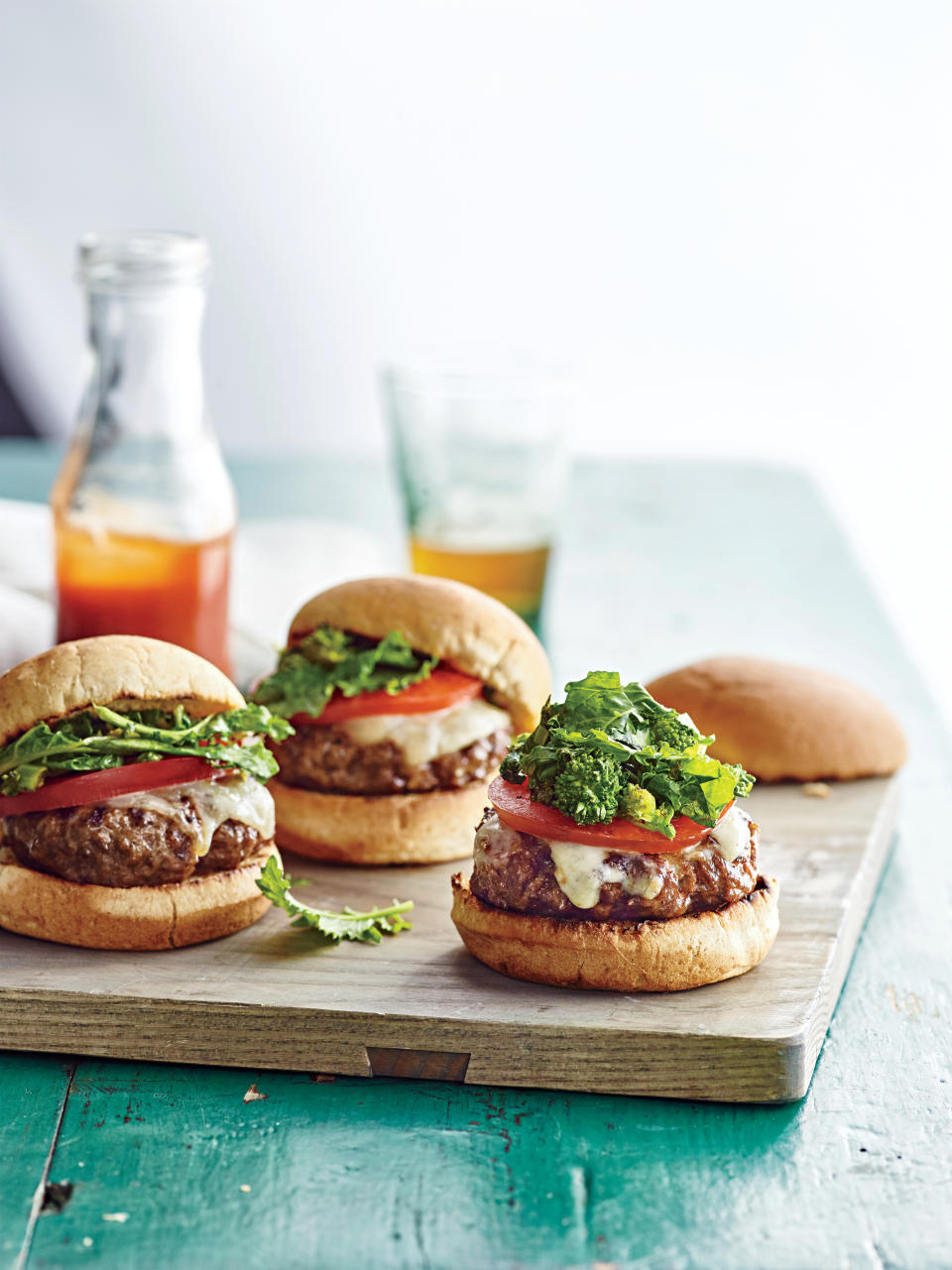 Provolone and Broccoli Rabe Beef Sliders