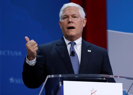 FILE PHOTO - Rep. Pete Sessions (R-TX) speaks at 2017 SelectUSA Investment Summit in Oxon Hill, Maryland, U.S., June 19, 2017. REUTERS/Joshua Roberts