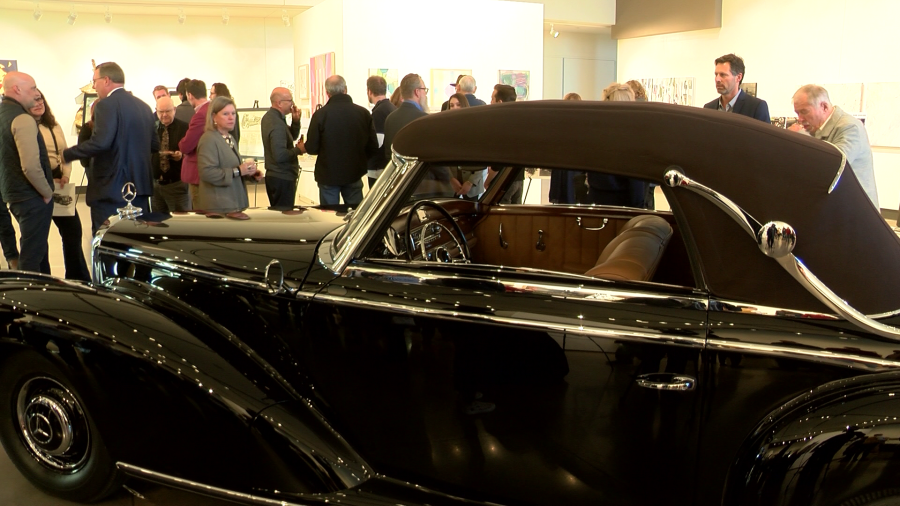 A 1953 Mercedes-Benz 300 S Cabriolet restored by students at McPherson College in the Automotive Restoration Program on Feb. 16, 2024 (KSN Photo)