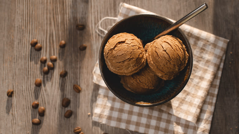 bowl of coffee ice cream