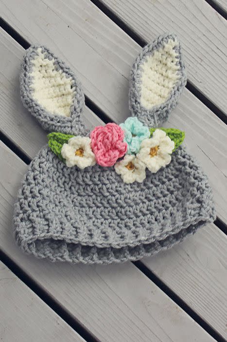 Crochet Knit Bunny Hat