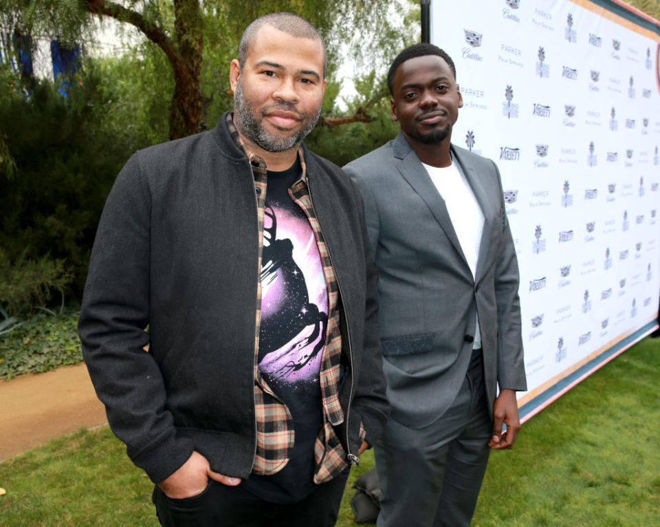 Jordan Peele (L) and Daniel Kaluuya attend Variety's Creative Impact Awards and 10 Directors to Watch Brunch Red Carpet at the 29th Annual Palm Springs International Film Festival at Parker Palm Spring