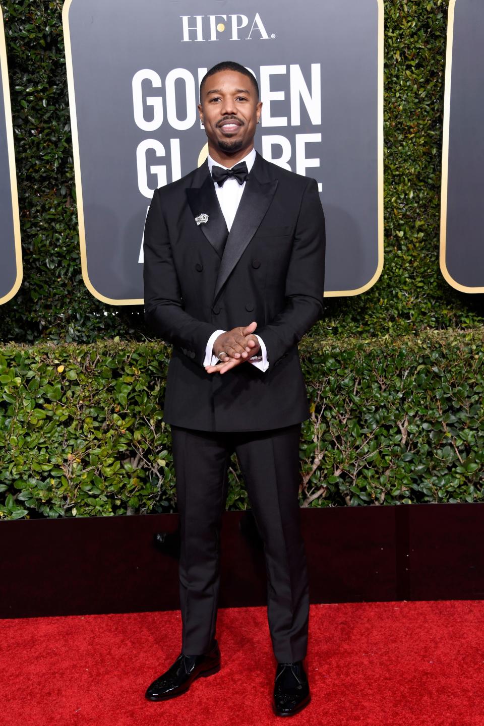 <h1 class="title">Michael B. Jordan in custom Riccardo Tisci for Burberry and Piaget jewelry</h1><cite class="credit">Photo: Getty Images</cite>