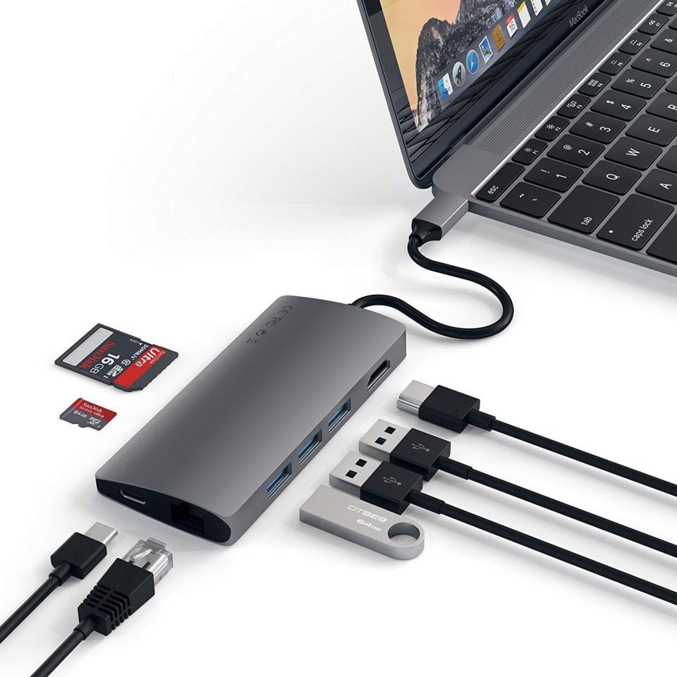 The downside to newer – and thinner laptops – is the decline in ports, and so hubs like this Satechi model lets you connect many devices to your USB-C laptop.