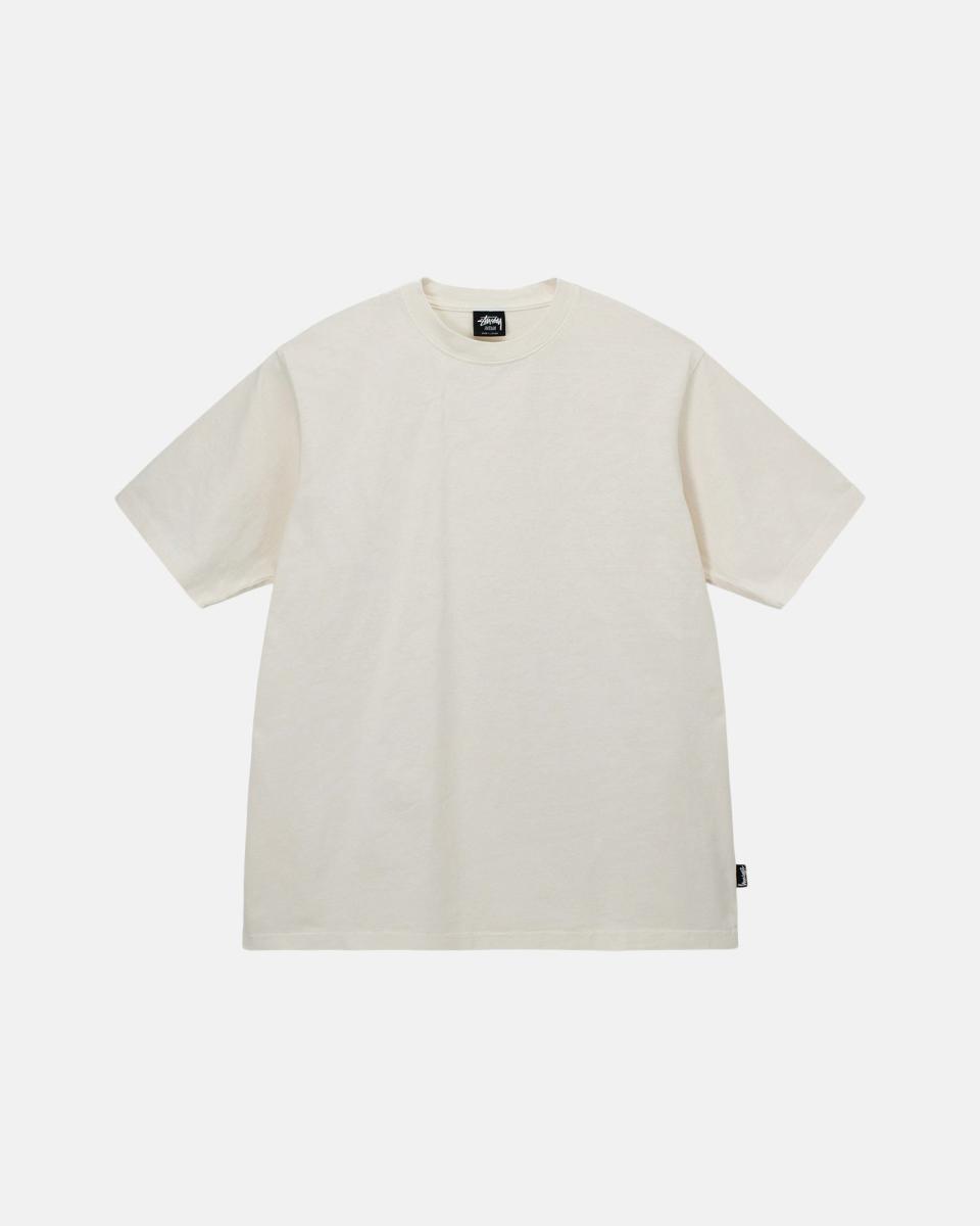 <p><a href="https://www.stussy.com/collections/tees/products/1140320-heavyweight-pigment-dyed-crew-natural" rel="nofollow noopener" target="_blank" data-ylk="slk:Shop Now;elm:context_link;itc:0;sec:content-canvas" class="link ">Shop Now</a></p><p>Heavyweight Pigmented Dyed Crew</p><p>$55.00</p><p>stussy.com</p><span class="copyright">Stussy</span>