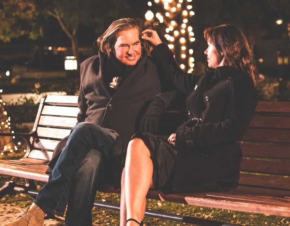 Val Kilmer and daughter Mercedes between takes on the set of "Paydirt" where they play father and daughter.