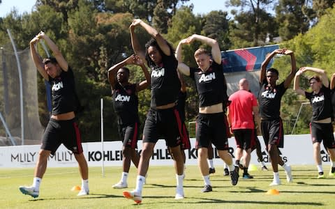 Tahith Chong in pre-season training for United in America - Credit: Getty Images