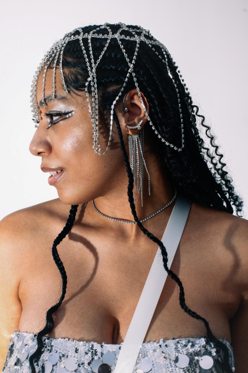 Thailin Mckenney of Los Angeles poses for a portrait before entering Beyonce's Renaissance World Tour.