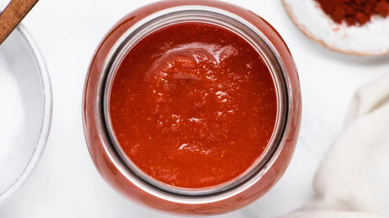 Bowl of spicy taco sauce