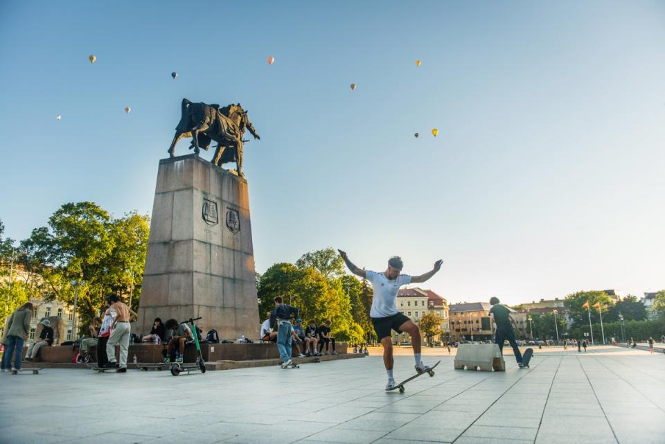 Skaters in Cathedral Square (Go Vilnius)