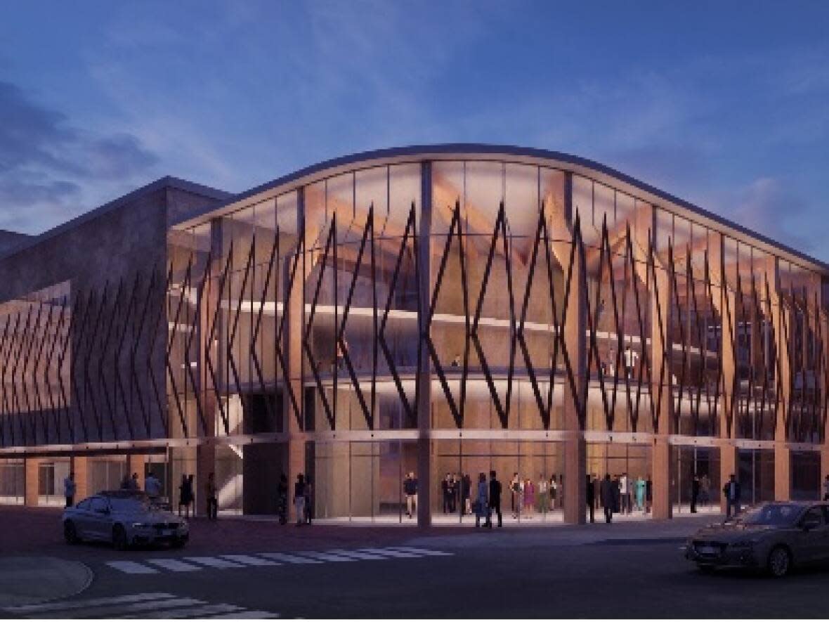 A concept design for the proposed performing arts centre, designed by Diamond Schmitt Architects in Toronto.  (City of Fredericton - image credit)