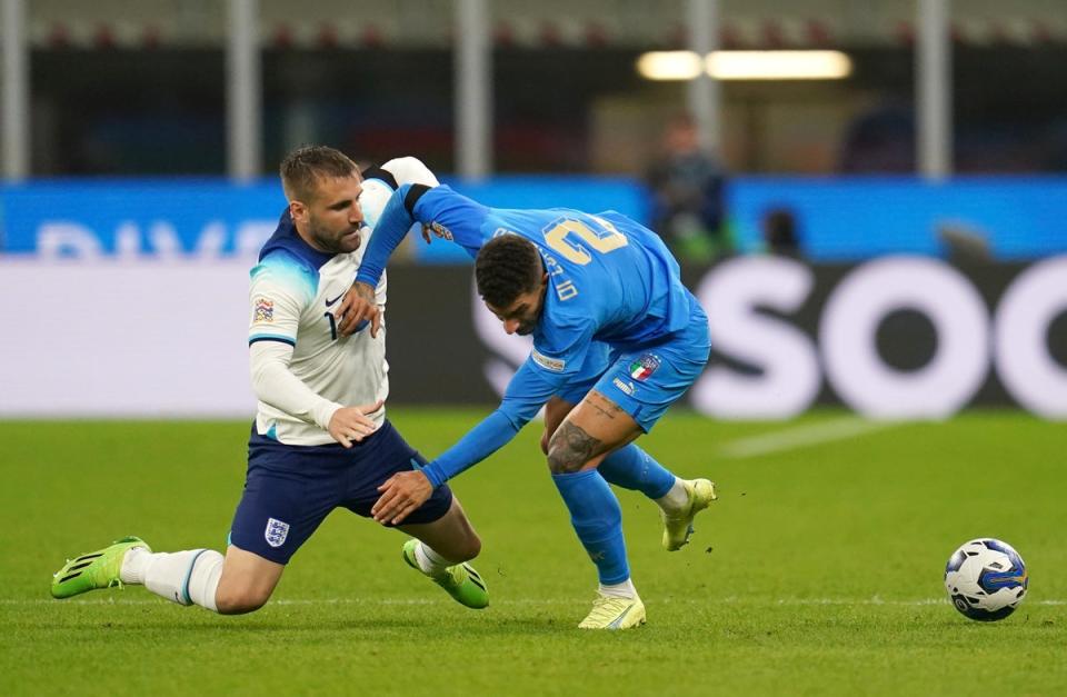 Luke Shaw (left) came off the bench against Italy (Nick Potts/PA). (PA Wire)