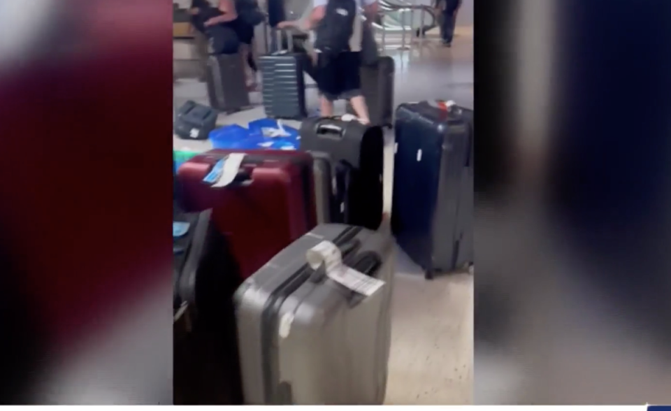 Grace said at the airport, some of the bags are out in the open, making it easy for anyone to grab them (NBC4)