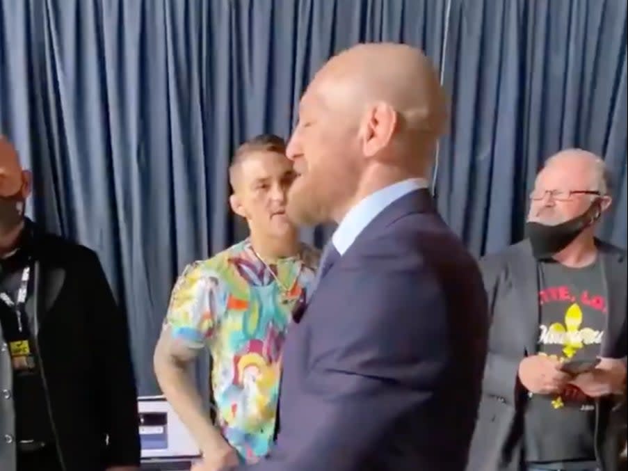 Conor McGregor was left on crutches after his defeat to Dustin Poirier (UFC)