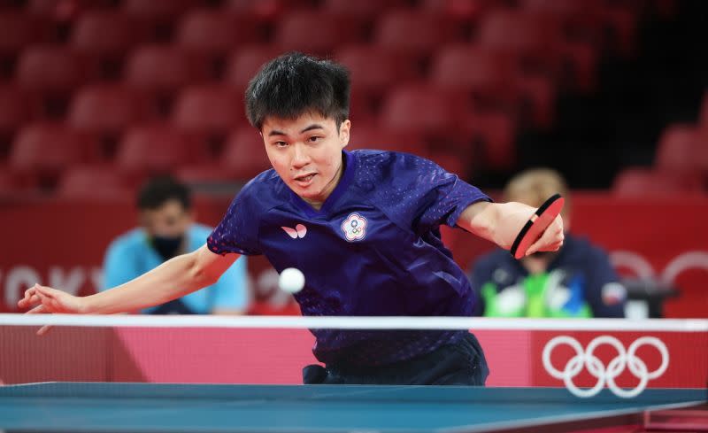 ▲東京奧運桌球男團項目八強戰，林昀儒發揮出色。（圖／體育署提供）