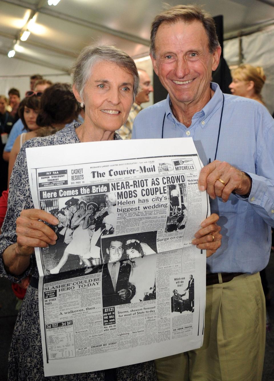 Ashley Cooper and his wife Helen, a former Miss Australia, celebrate their 50th wedding anniversary in 2009 -  David Hardenberg/Getty Images