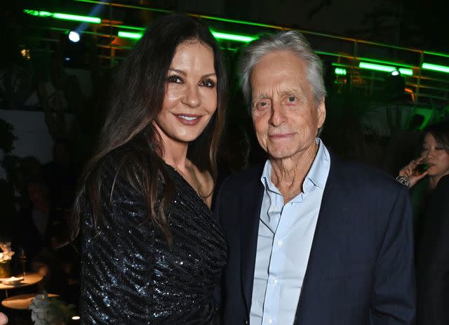 <p>Dave Benett/Getty</p> Catherine Zeta-Jones and Michael Douglas in 2023