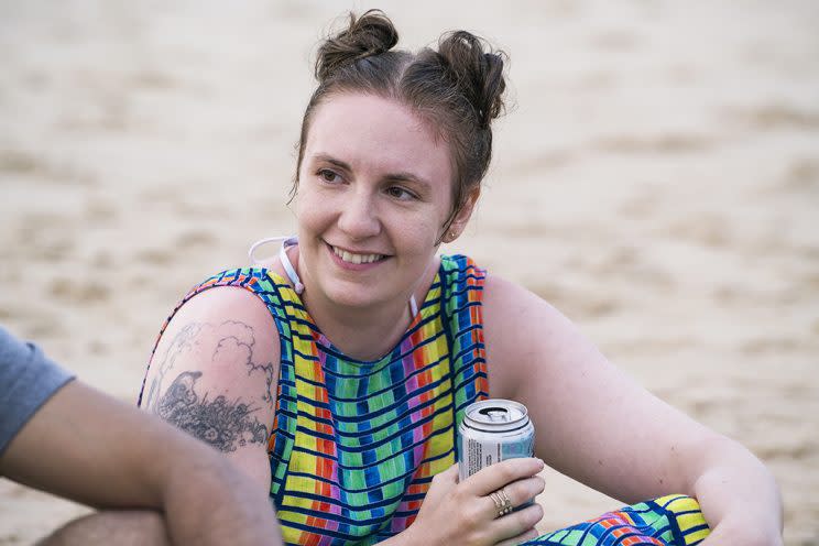 Dunham on the beach in ‘Girls’ (Credit: HBO)