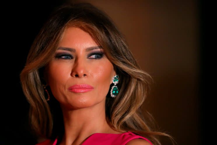 <i>Melania’s block-coloured style is being copied across Europe [Photo: Reuters]</i>