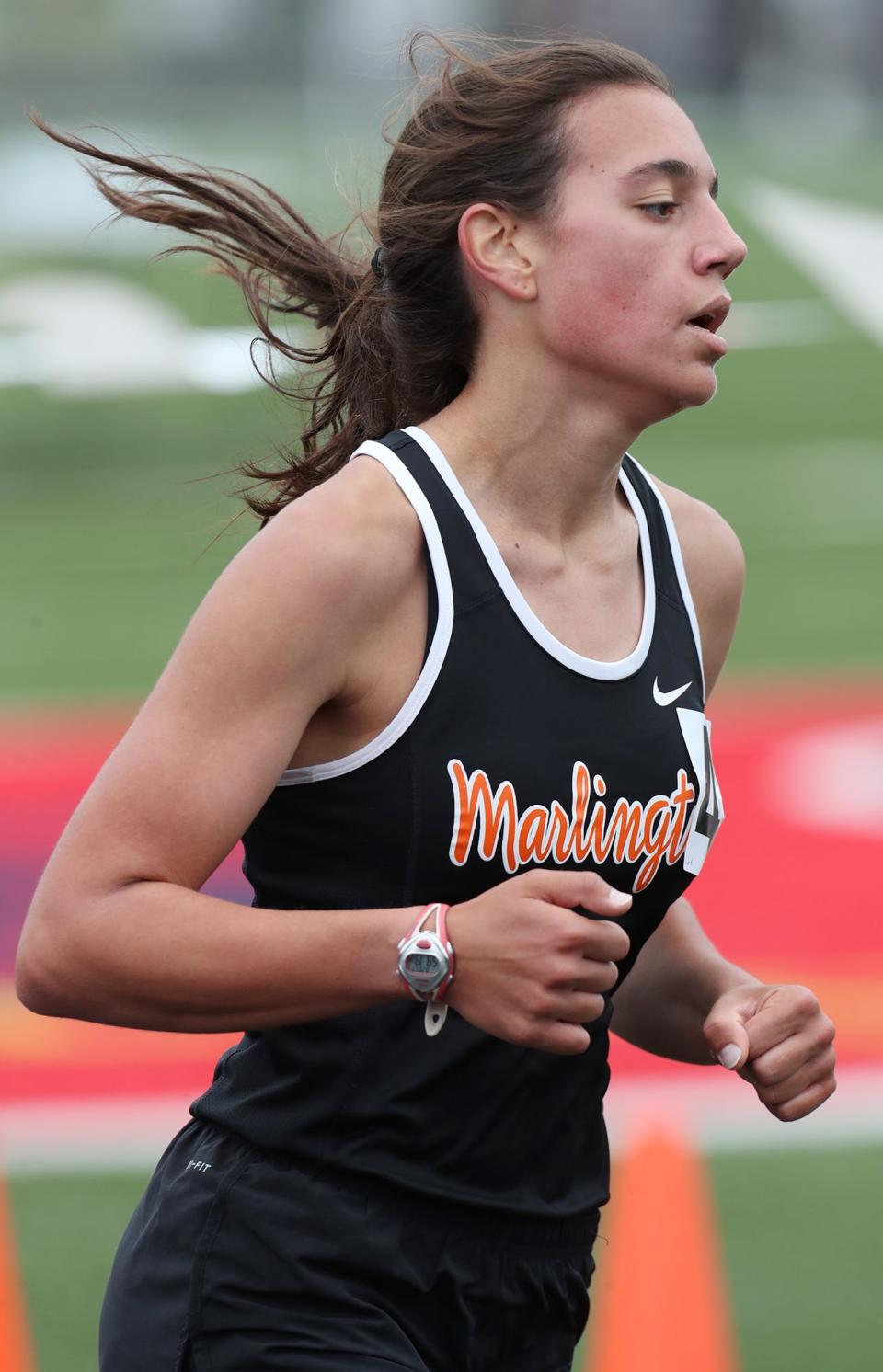 Marlington's Bella Graham wins the 3,200 meters in the Division II regional meet at Austintown Fitch High School on Saturday, May 28, 2022.