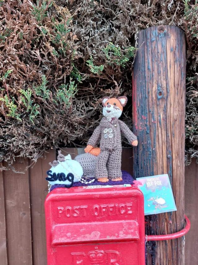 Coronation Yarnbombed post box toppers Ware Trail - 25 Apr 2023 - 9 May  2023