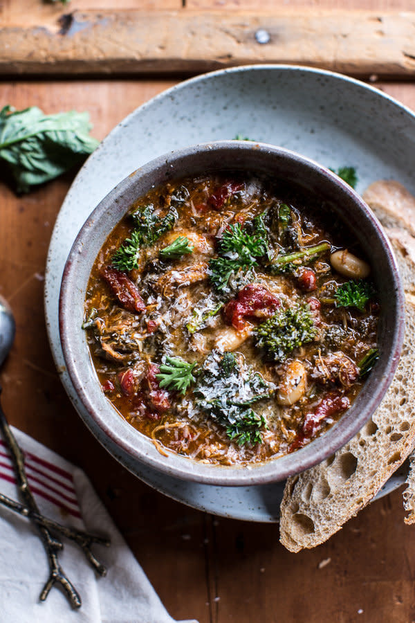 <strong>Get the <a href="http://www.halfbakedharvest.com/crockpot-italian-chicken-and-broccoli-rabe-chili/">Slow Cooker Italian Chicken And Broccoli Rabe Chili recipe</a>&nbsp;from Half Baked Harvest</strong>