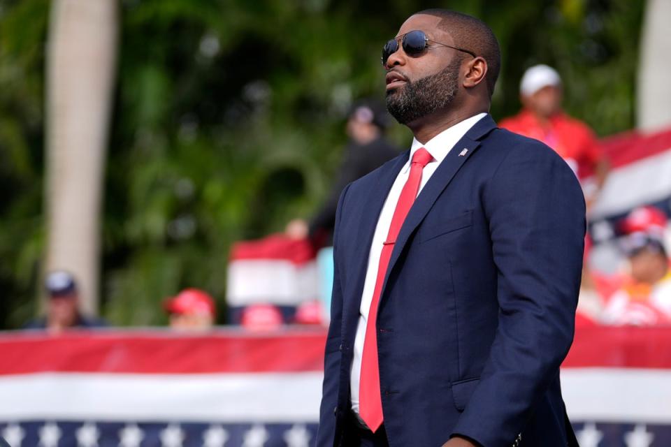 Rep Byron Donalds at Trump’s Doral resort during the campaign rally (AP)