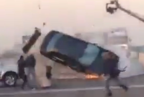 Car stunt gone wrong