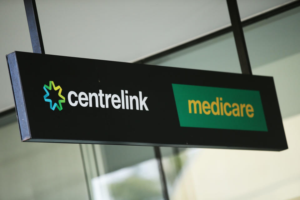 SYDNEY, AUSTRALIA - MARCH 21:  A Medicare and Centrelink office sign is seen at Bondi Junction on March 21, 2016 in Sydney, Australia. Federal public sector workers are expected to strike around Australia over a long-running pay dispute.  (Photo by Matt King/Getty Images)