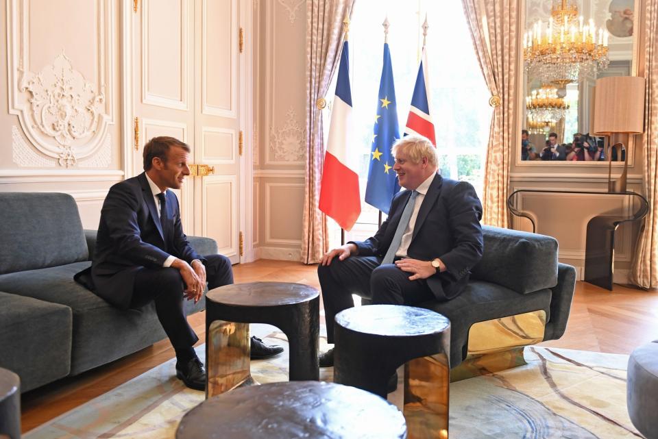 Boris Johnson meets Emmanuel Macron (PA)