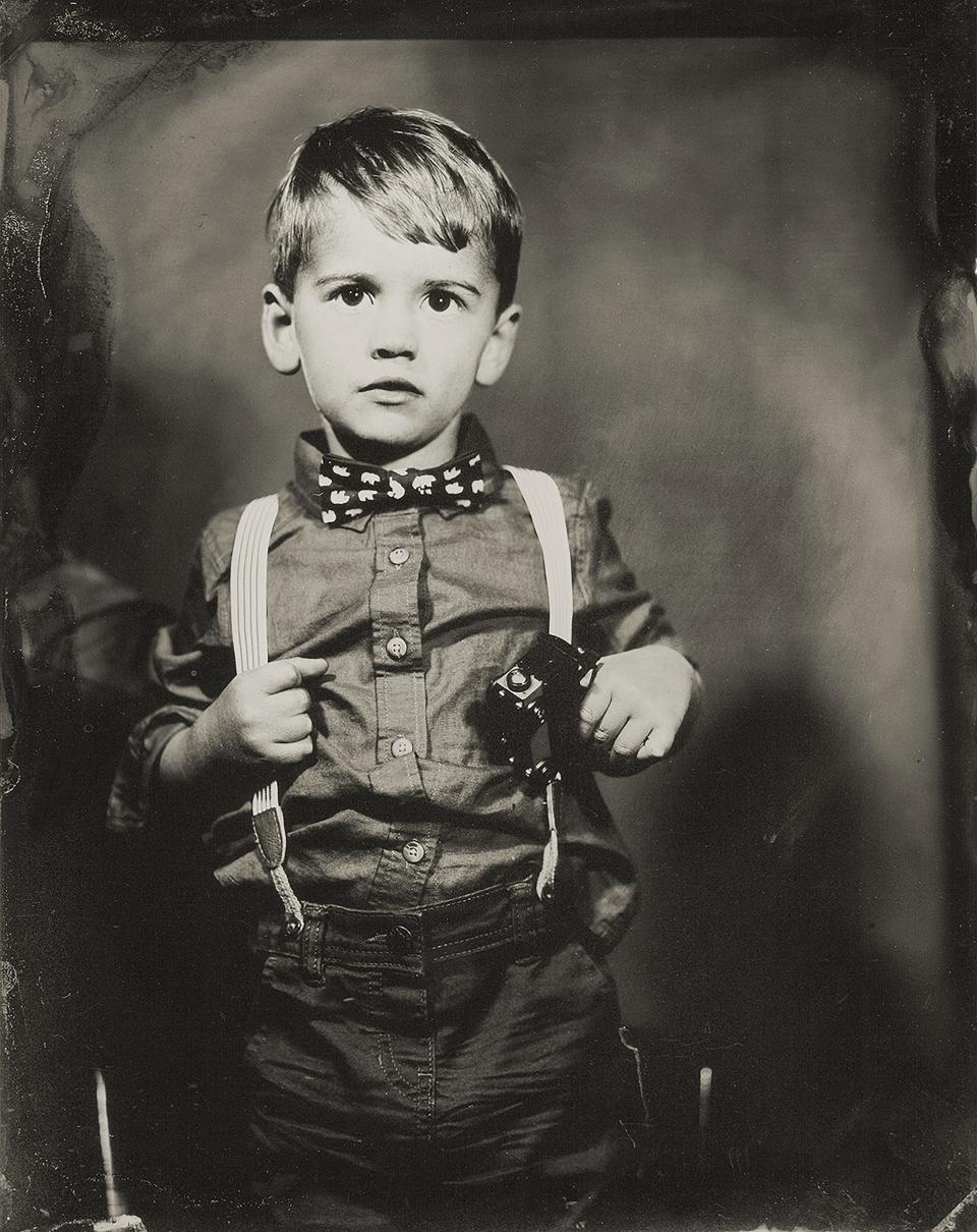 A tintype portrait of Abbott Guarnaschelli by Rudy Salgado at River City Tintype in Louisville, Kentucky. 