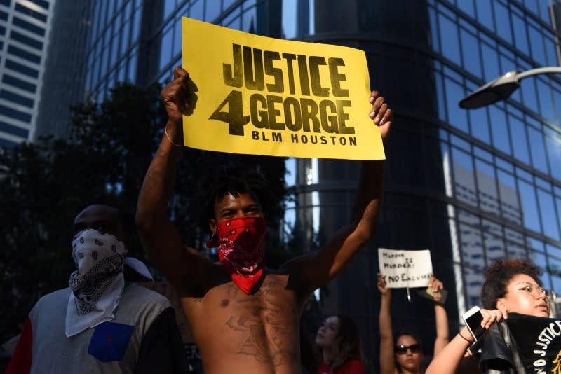 Protesters gather against the death in Minneapolis police custody of George Floyd, in Houston