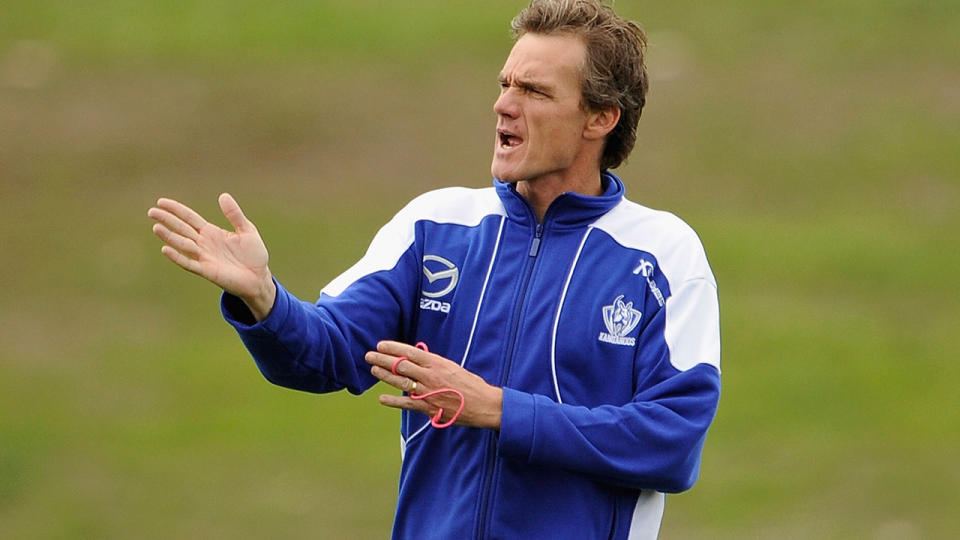 Dean Laidley, pictured here at a North Melbourne training session in 2009. 