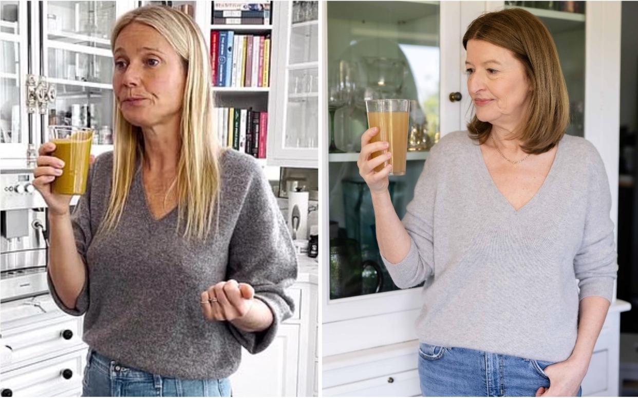 Kath Brown (right) followed Gwyneth's meal plan for four days